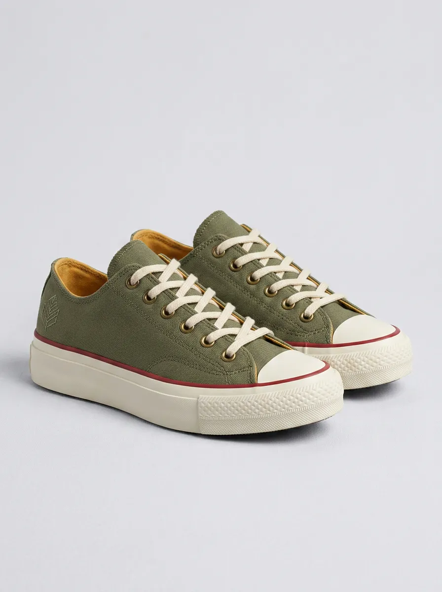 Modern Botanical Women's Low-Top Canvas Shoes