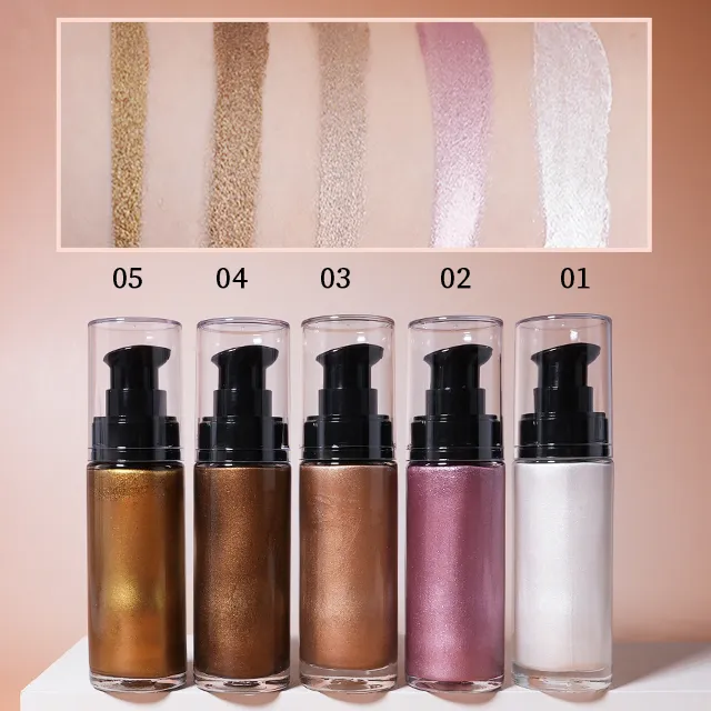 Vegan Golden Face Body Glow Shimmering Oil Bronzer Highlight Glitter Body Shimmer