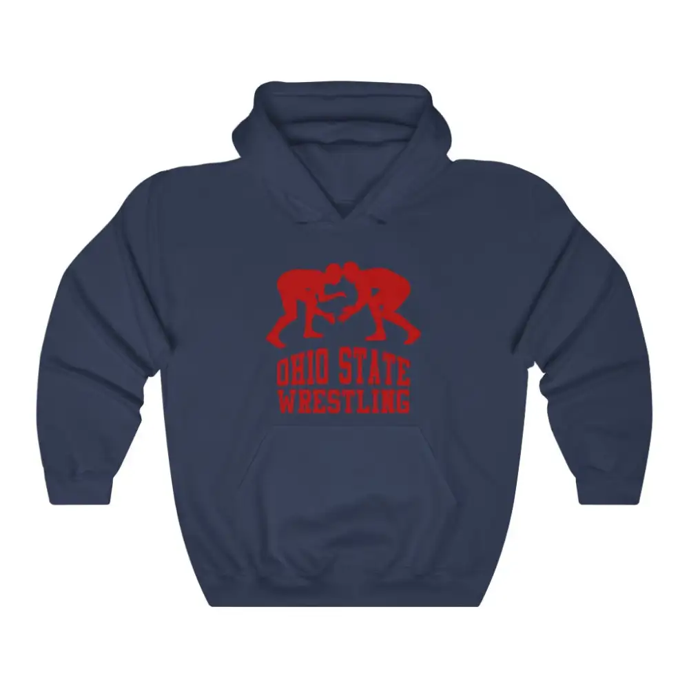 Relaxed Bold Print Wrestling Graphic Pullover Hoodie