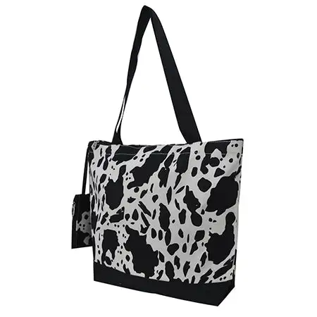 Casual Cow Print Canvas Tote Bag