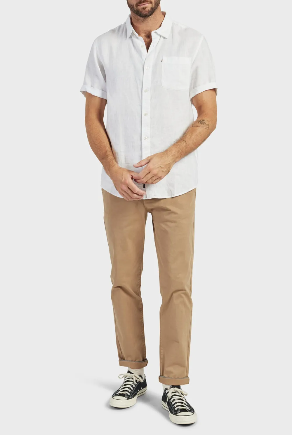 Breathable Linen Blend Short Sleeve Button Up Shirt