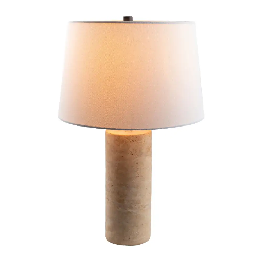 Travertine Ceramic Metal Table Lamp