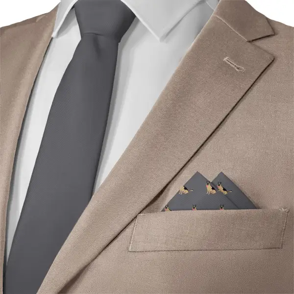 Minimal Streamlined Animal Motif Dog Motif Pocket Square