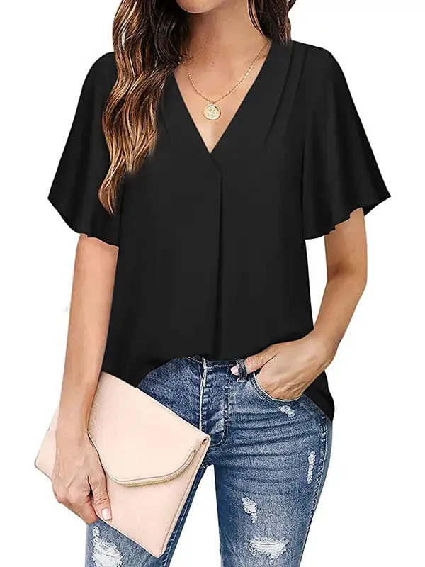 Urban Relaxed Falbala Chiffon T-Shirt