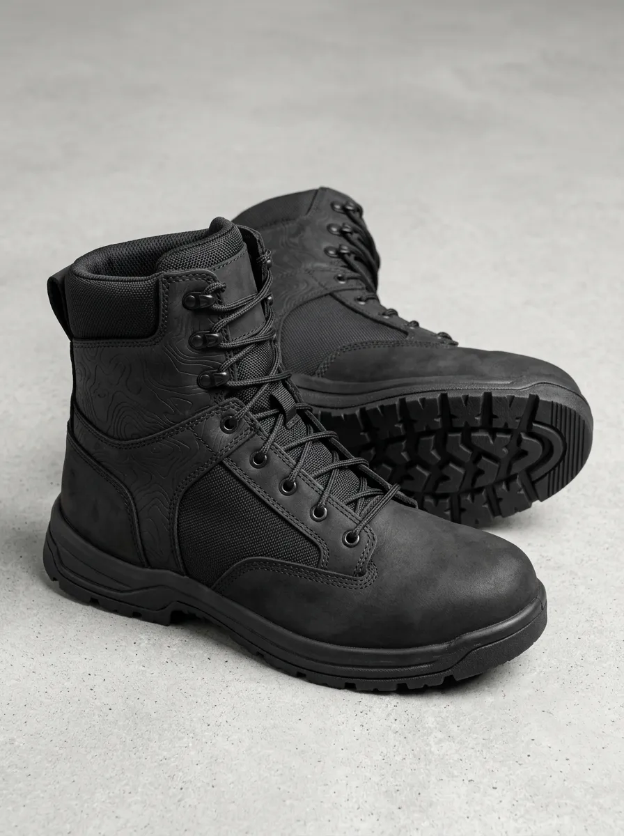 Unisex Everyday Outdoor Hiking Topographic Pattern Print Work Boots