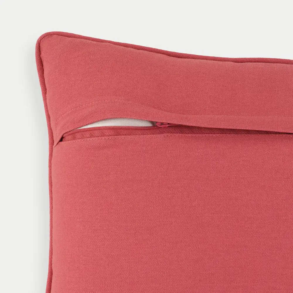 Pink Geometric Embroidered Cushion Cover