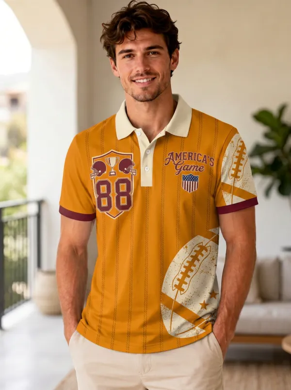 Men's Classic Gridiron Shield Polo Shirt