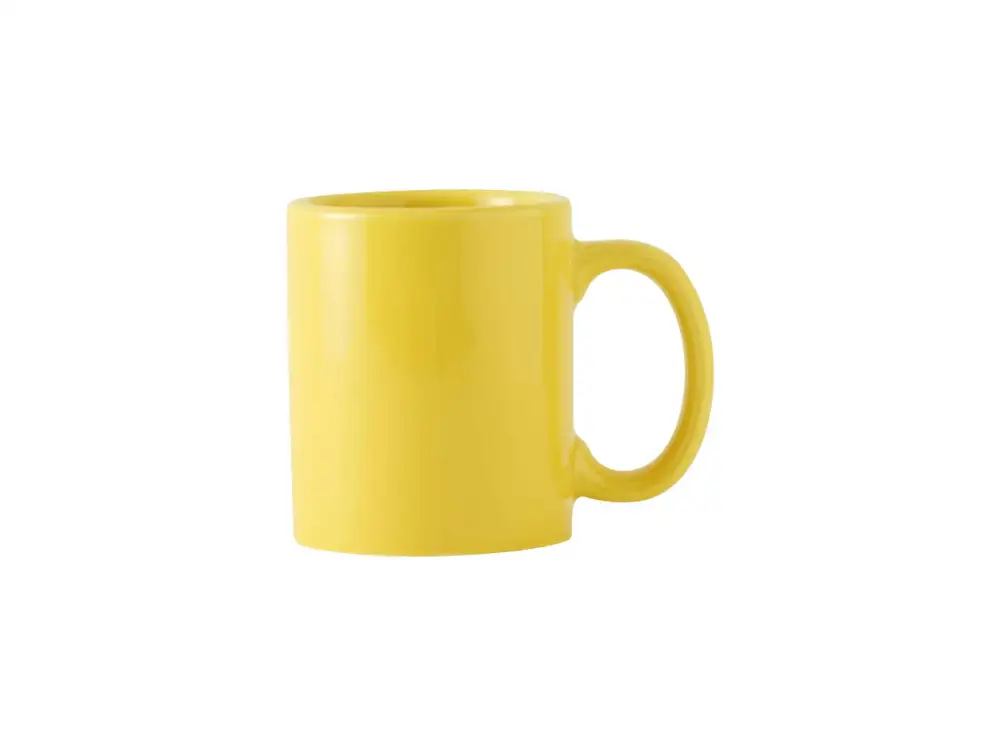 Decorated Curved Handle Mug