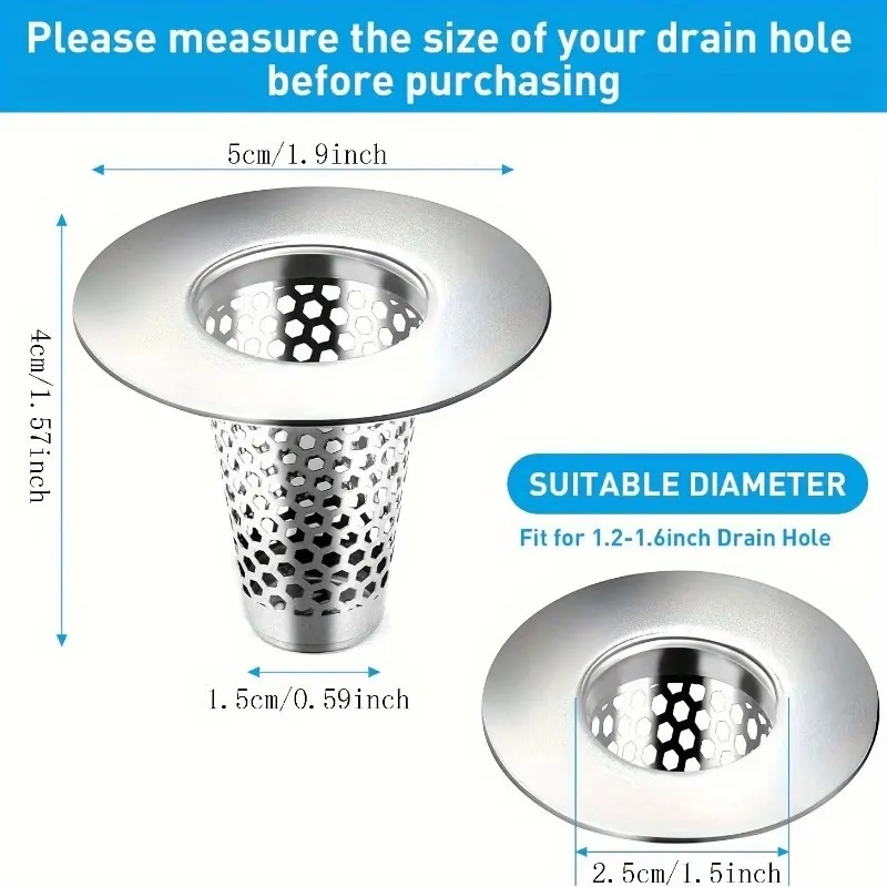 2 Pcs Bathroom Sink Drain Hair Catcher