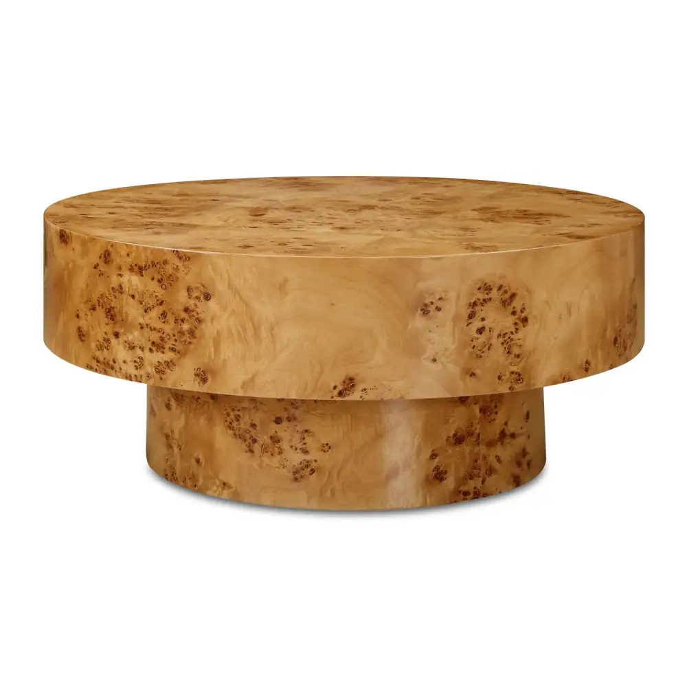 Poplar Burl Round Coffee Table