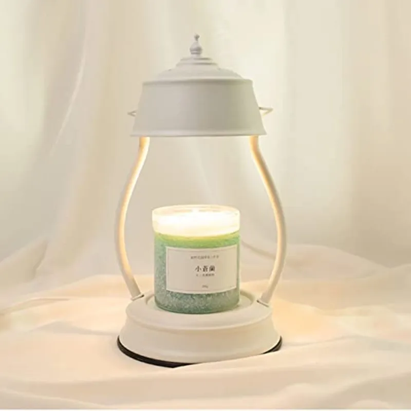 Retro White Candle Warmer Lamp, Home Accent Essential for Cozy and Vintage-Inspired Spaces
