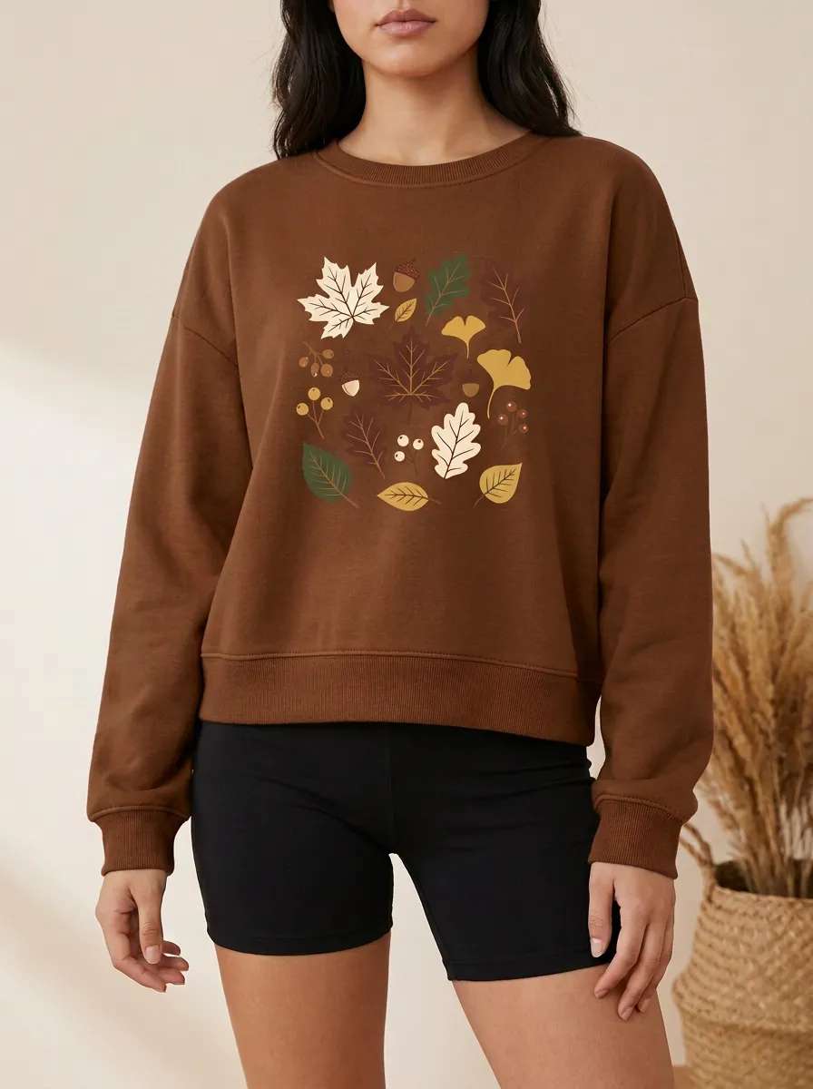 Statement Maple-Leaf Printed Acorn Graphic Sweatshirt