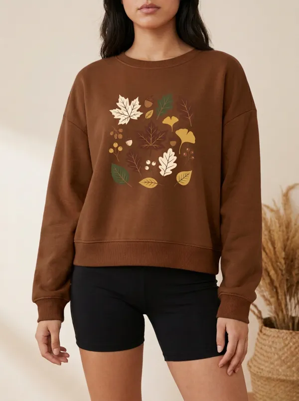 Statement Maple-Leaf Printed Acorn Graphic Sweatshirt