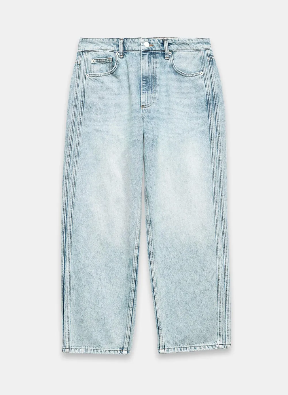 Casual Style Barrel Leg Jeans