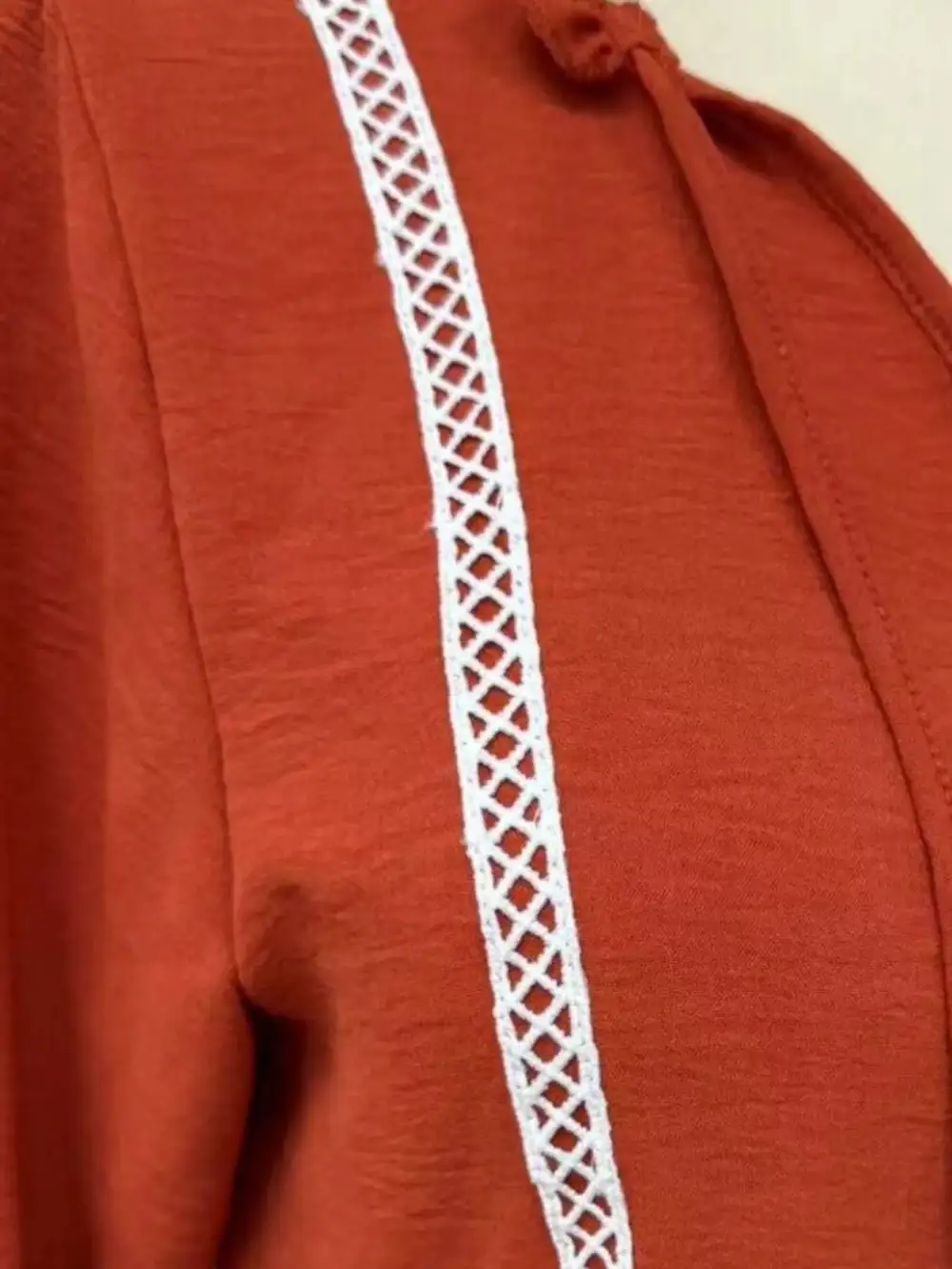 Textured Detail Long Sleeve Mini Dress