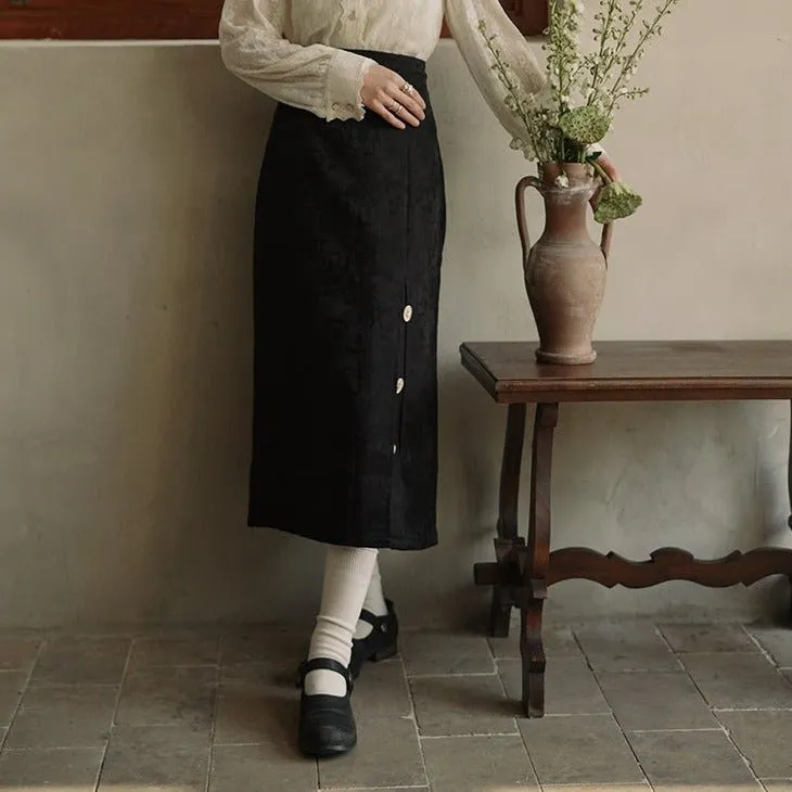 Straight Floral Skirt