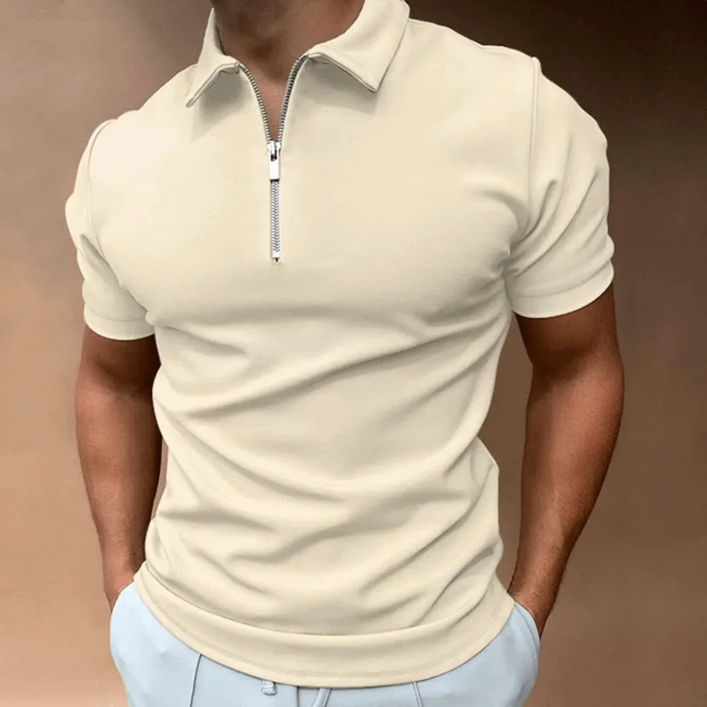 Men's Polo Shirt Polo With Zipper And Collar Classic Design And Elegant