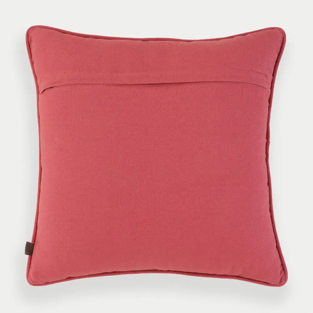 Pink Geometric Embroidered Cushion Cover