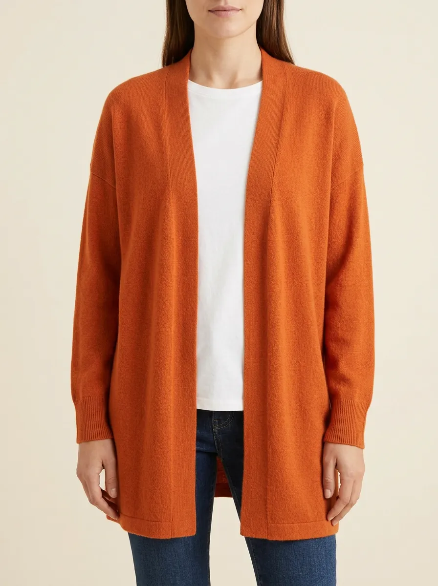 Minimal Open-Front Knit Cardigan