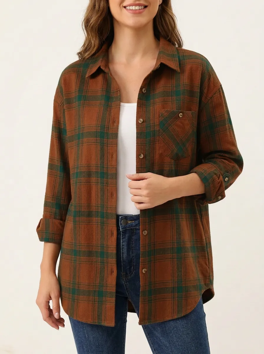 Tailored Plaid Plaid Long-Sleeve Shirt