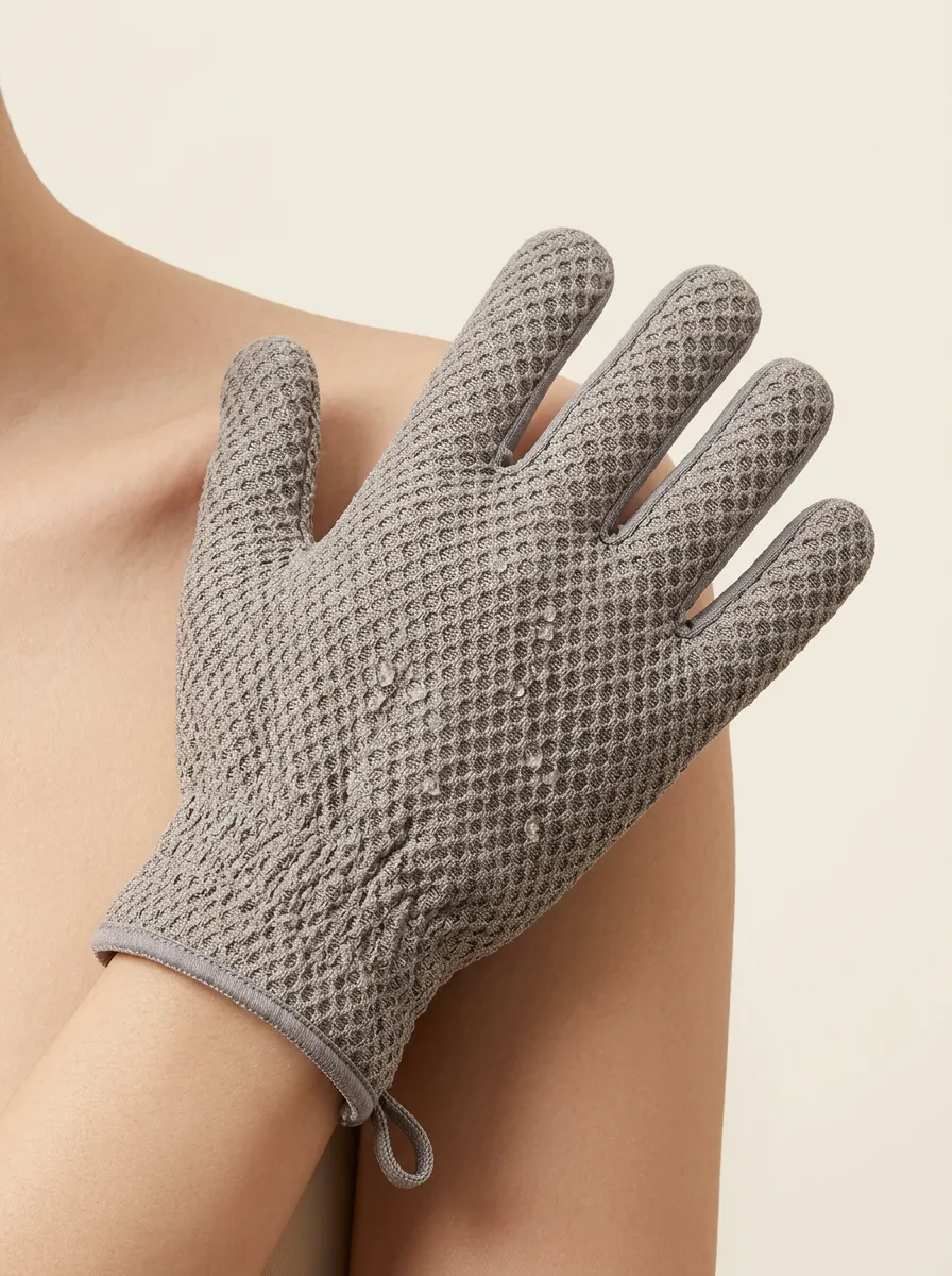 Compact Mesh Textured Exfoliating Bath Exfoliating Glove