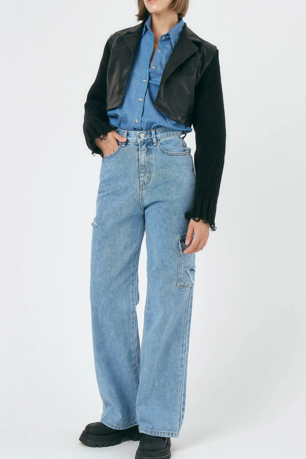 Pleather Cropped Jacket