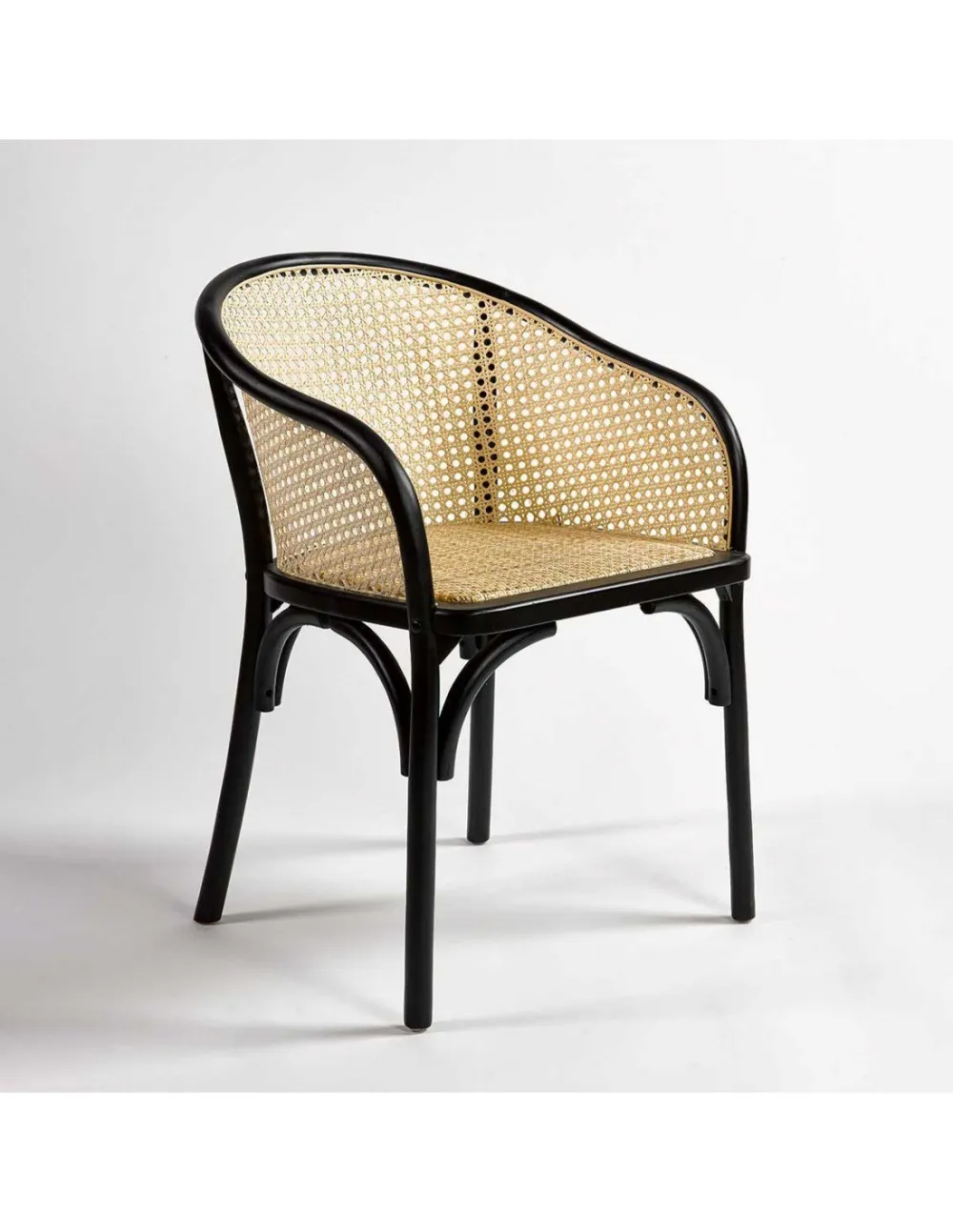 Black Woven Rattan Dining Chair