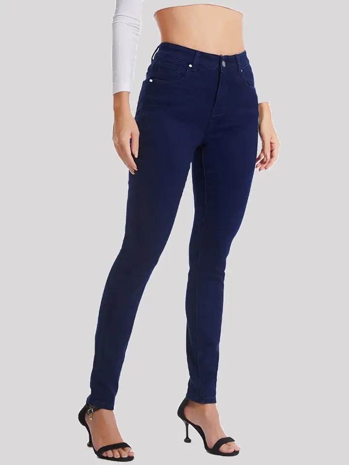 Button Fly Long Denim Jeans