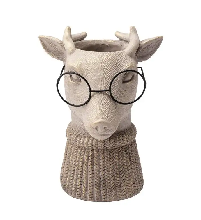 Sculpted Reindeer Sweater Planter