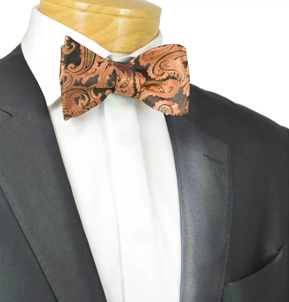 Crisp Paisley Polyester Bow Tie