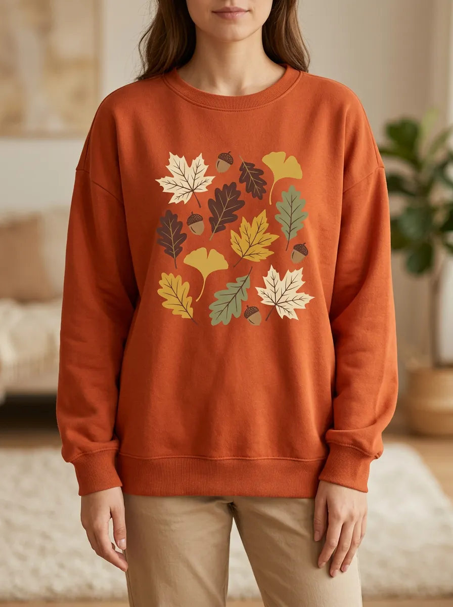 Utility Printed Acorn Graphic Sweatshirt