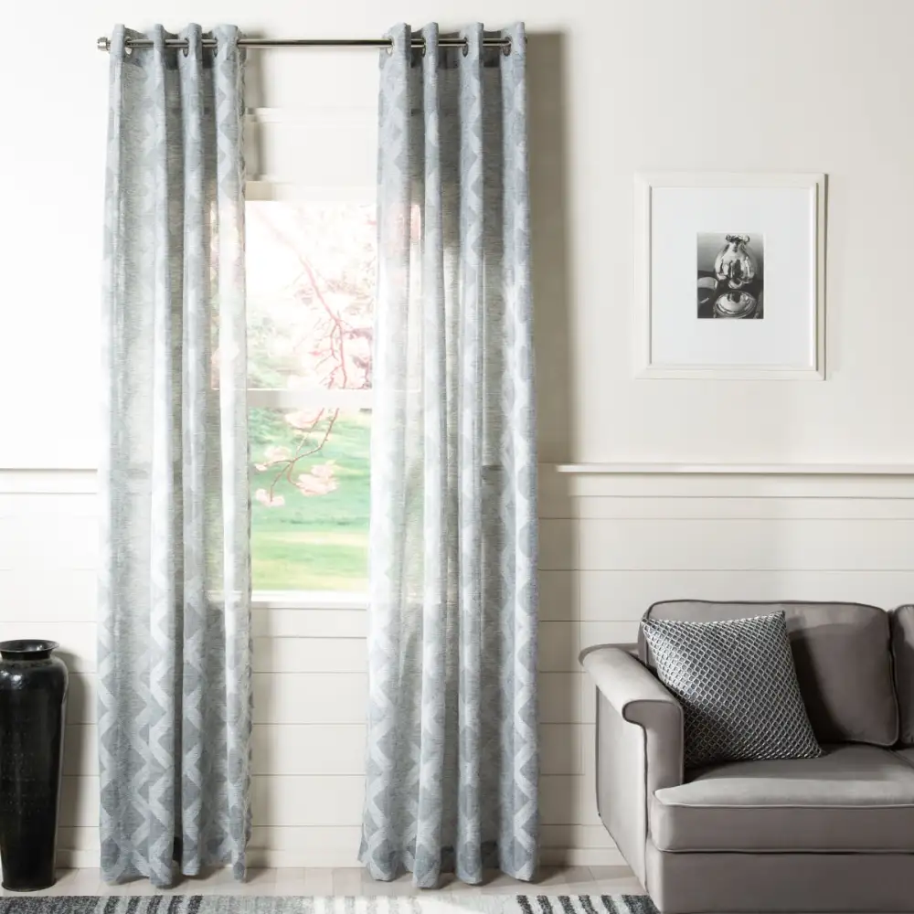 Sheer Lattice Eyelet Curtain Panel