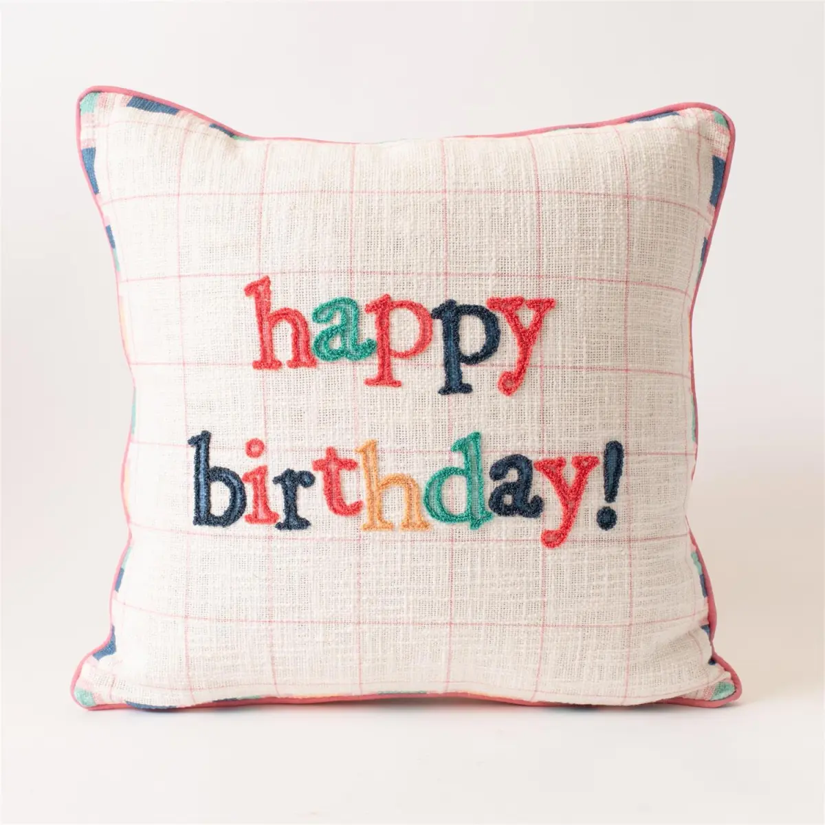 Natural Embroidered Decorative Accent Pillow