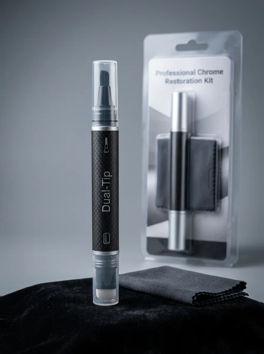 Dual-Tip Chrome Restoration Pen with Carbon Fiber Print