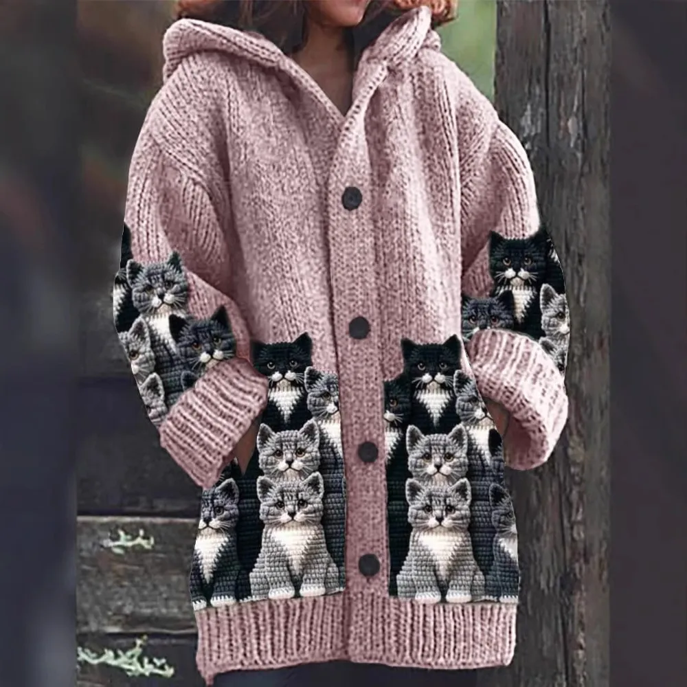 Hooded Knit Cardigan