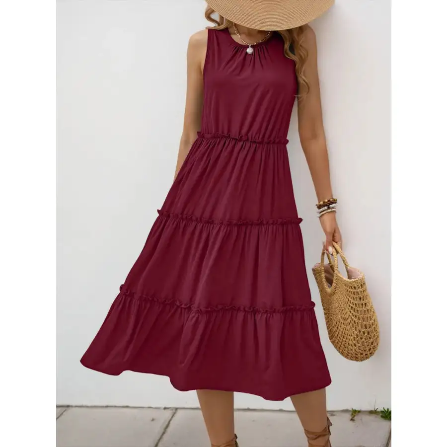 Frill Tiered Midi Dress