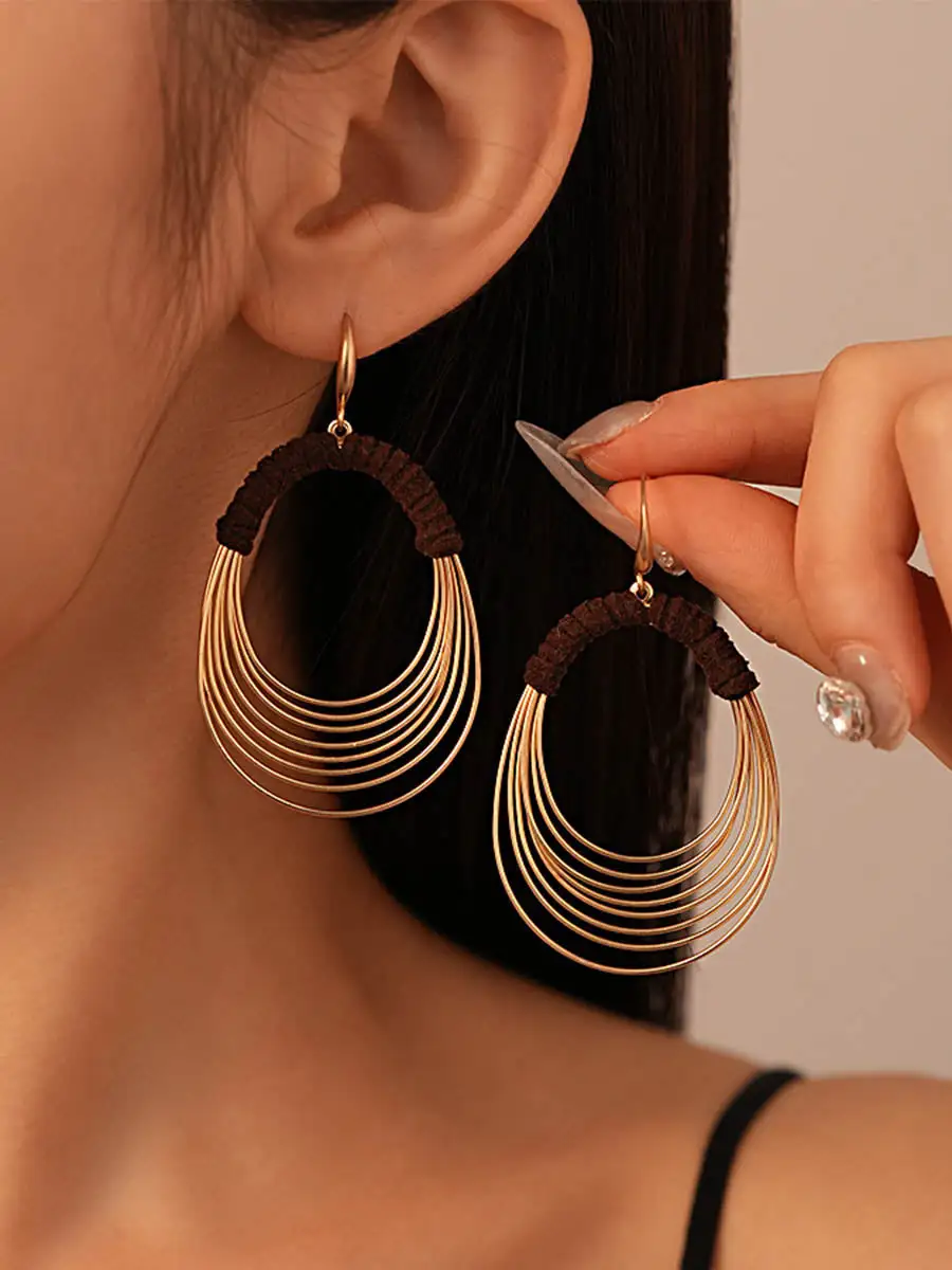 Contemporary Textured Drop Earrings