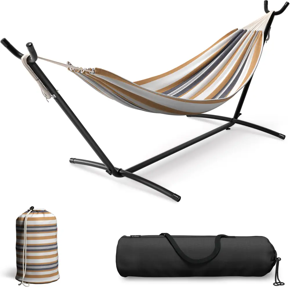 Double Hammock With Steel Stand