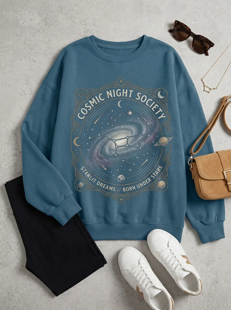 Women's Cosmic Night Society Constellation Printed T-shirt