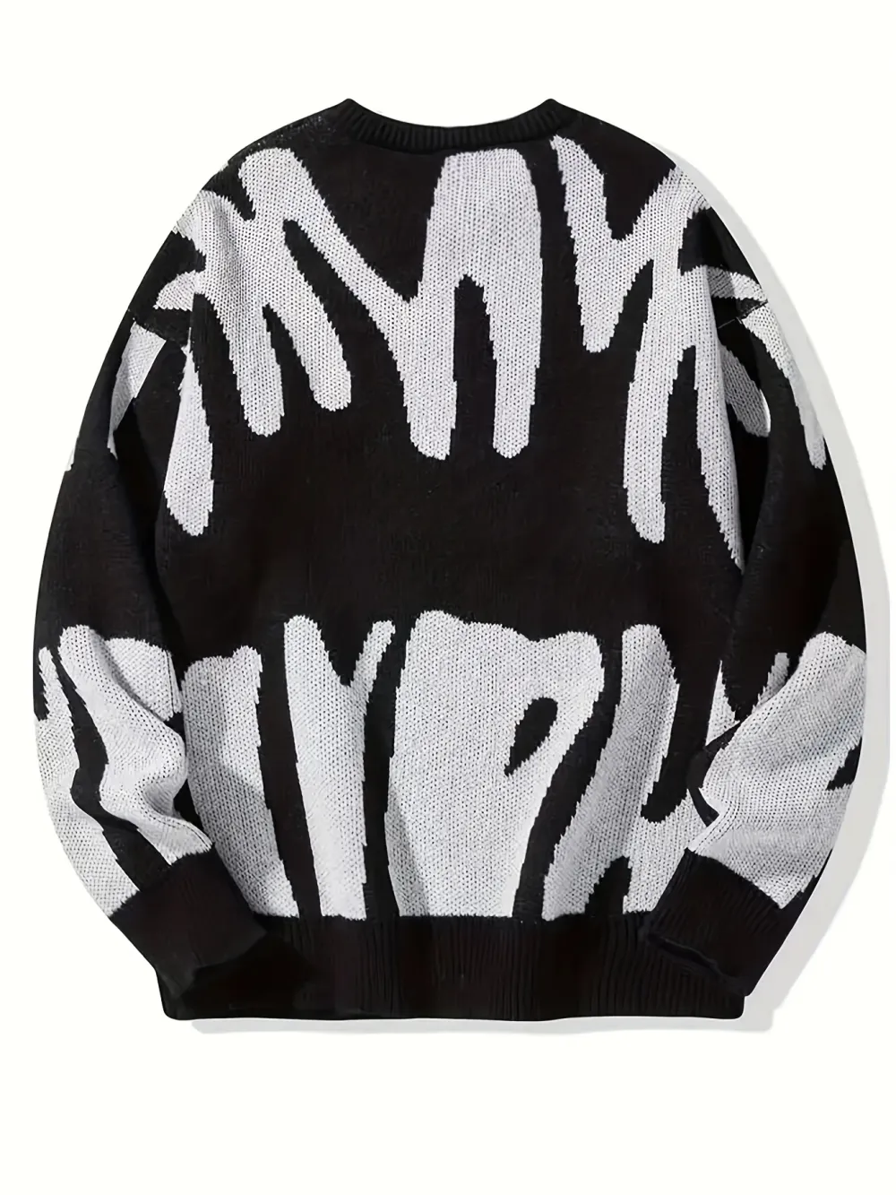 Graphic Pattern Pullover Sweater Crew Neck