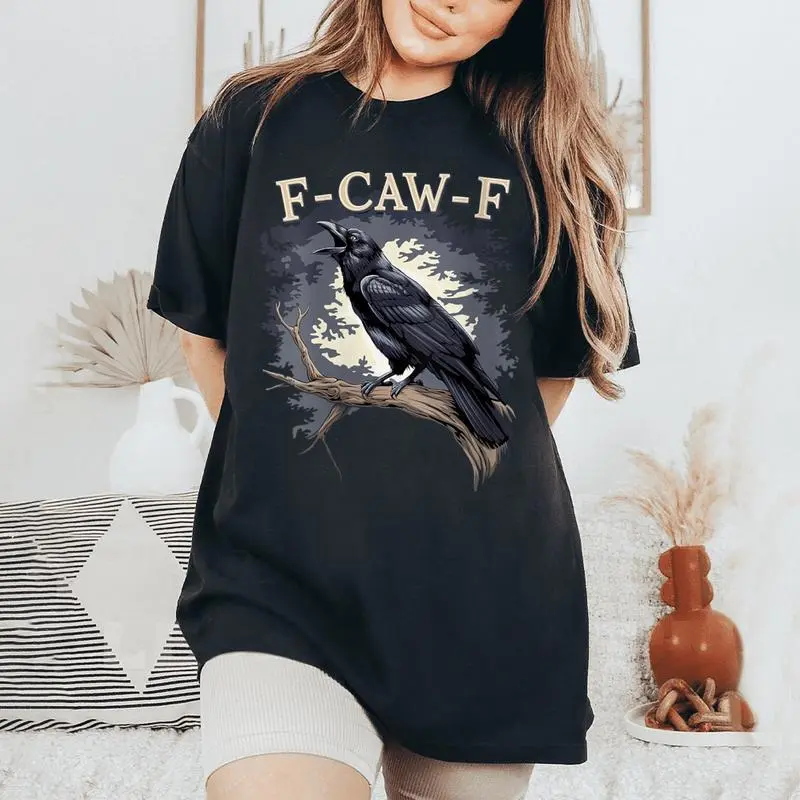 F-Caw-F Black Bird Black Crow Women's Oversized Comfort T-Shirt