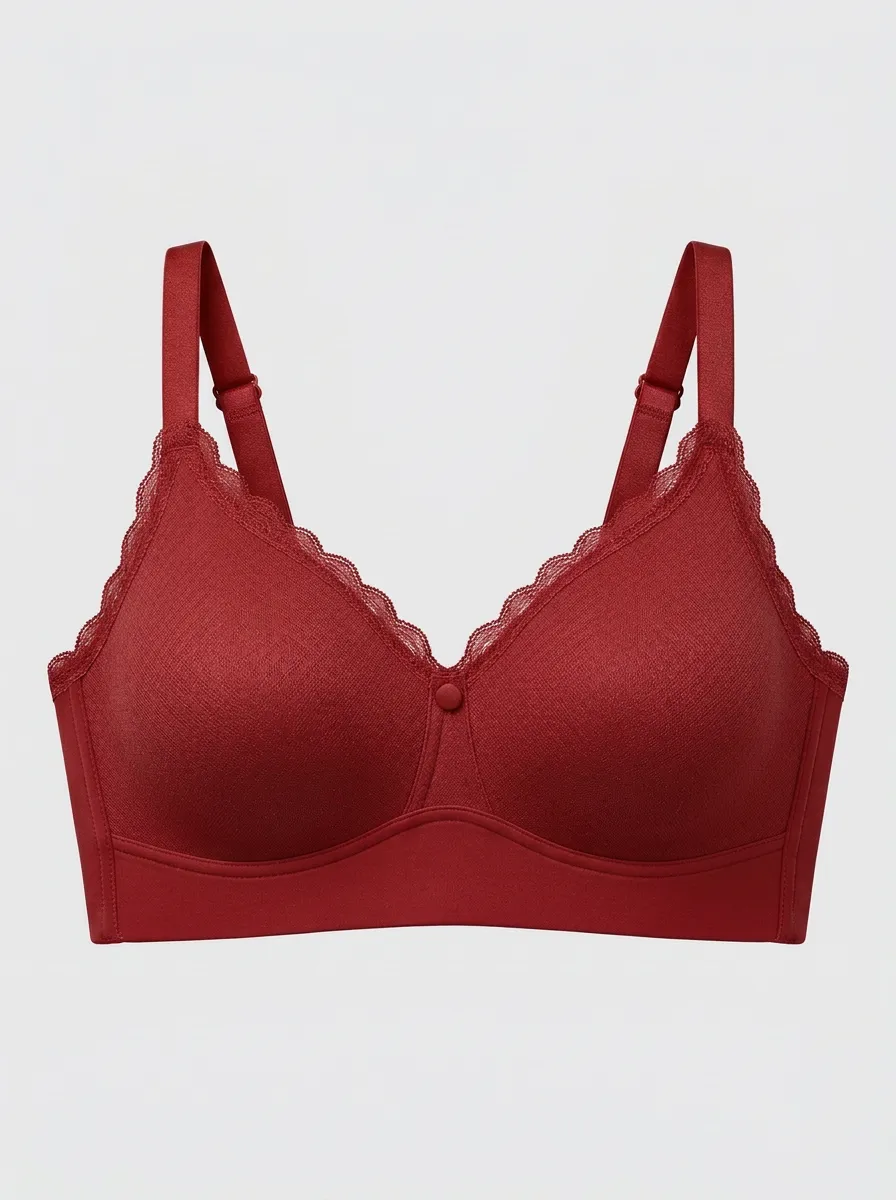 Essential Wireless Lace Trim Lace Finish Women's Bra