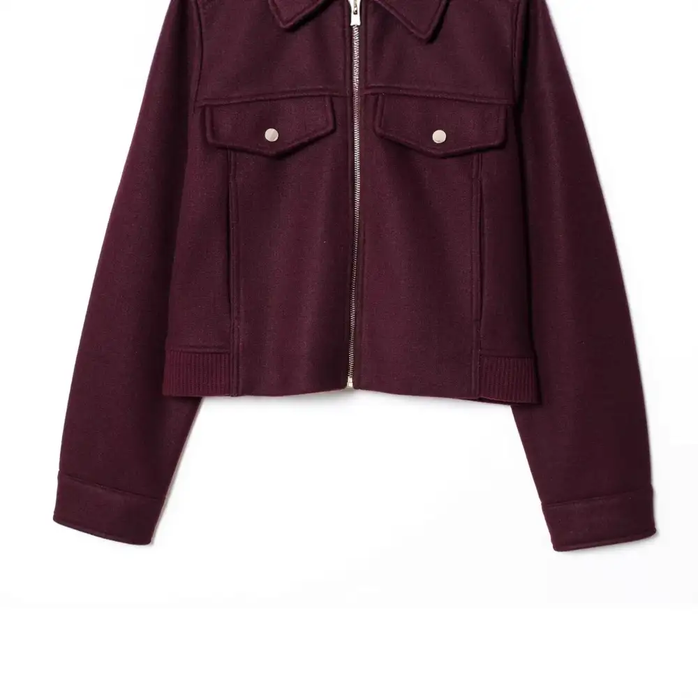 Cropped Flap Pocket Bomber Jacket