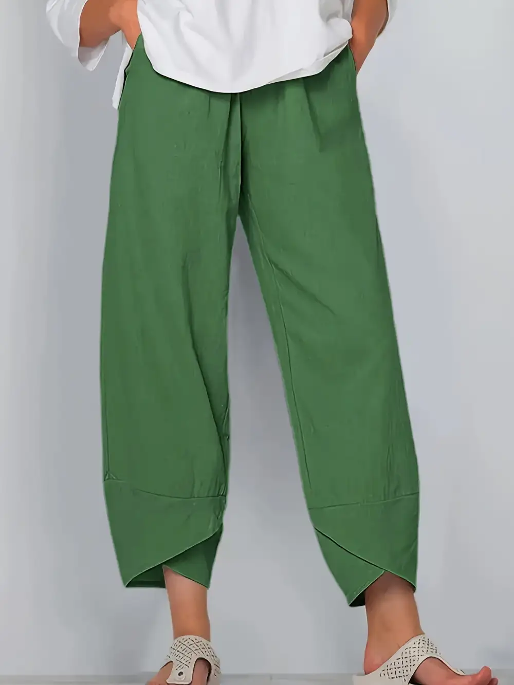 Elastic Waist Pants with Pockets