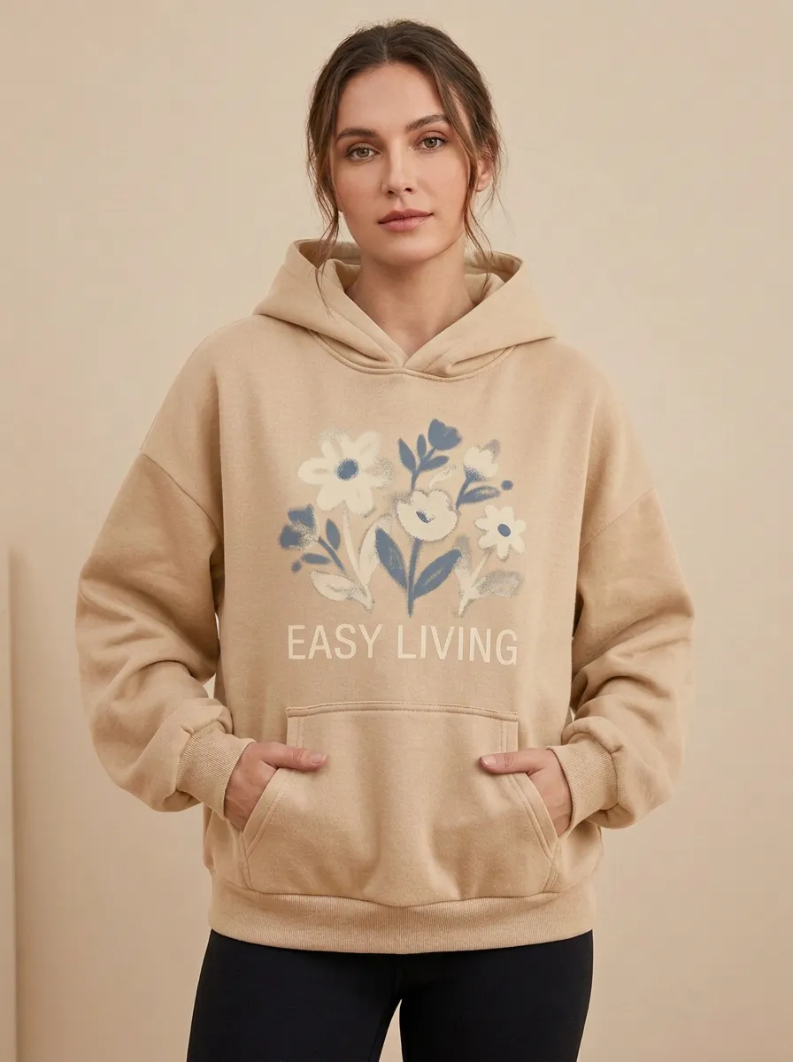 Easy Living Floral Hoodie