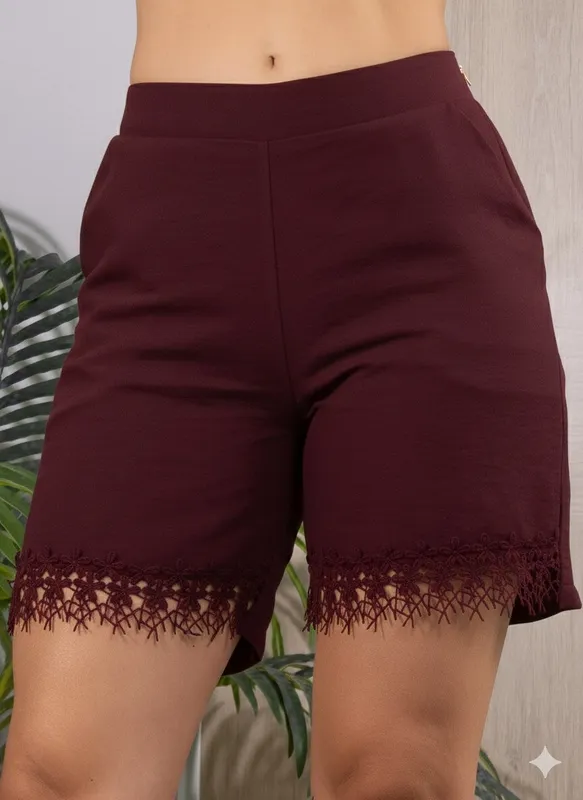 Guipure Lace Detail Shorts