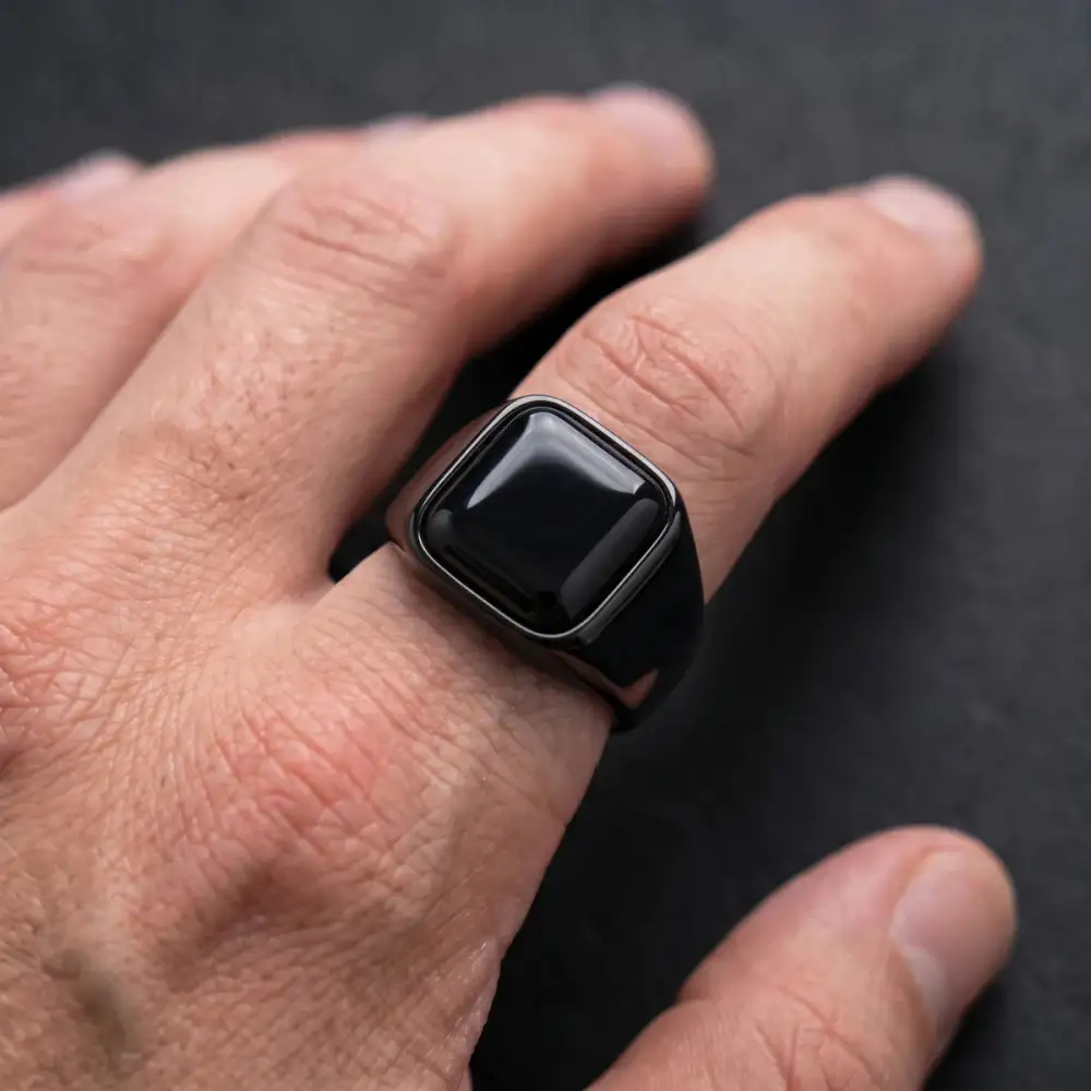 Men's Onyx Square Signet Ring