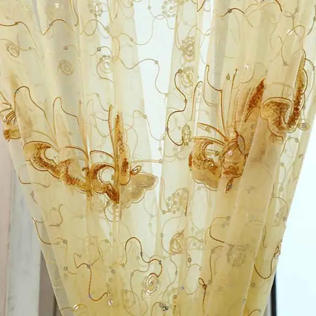 Butterfly Embroidered Curtain Panel