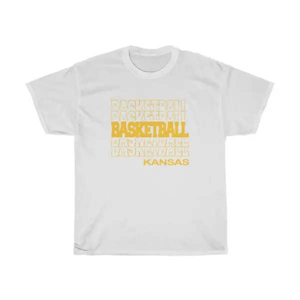 Basketball Kansas in Modern Stacked Lettering