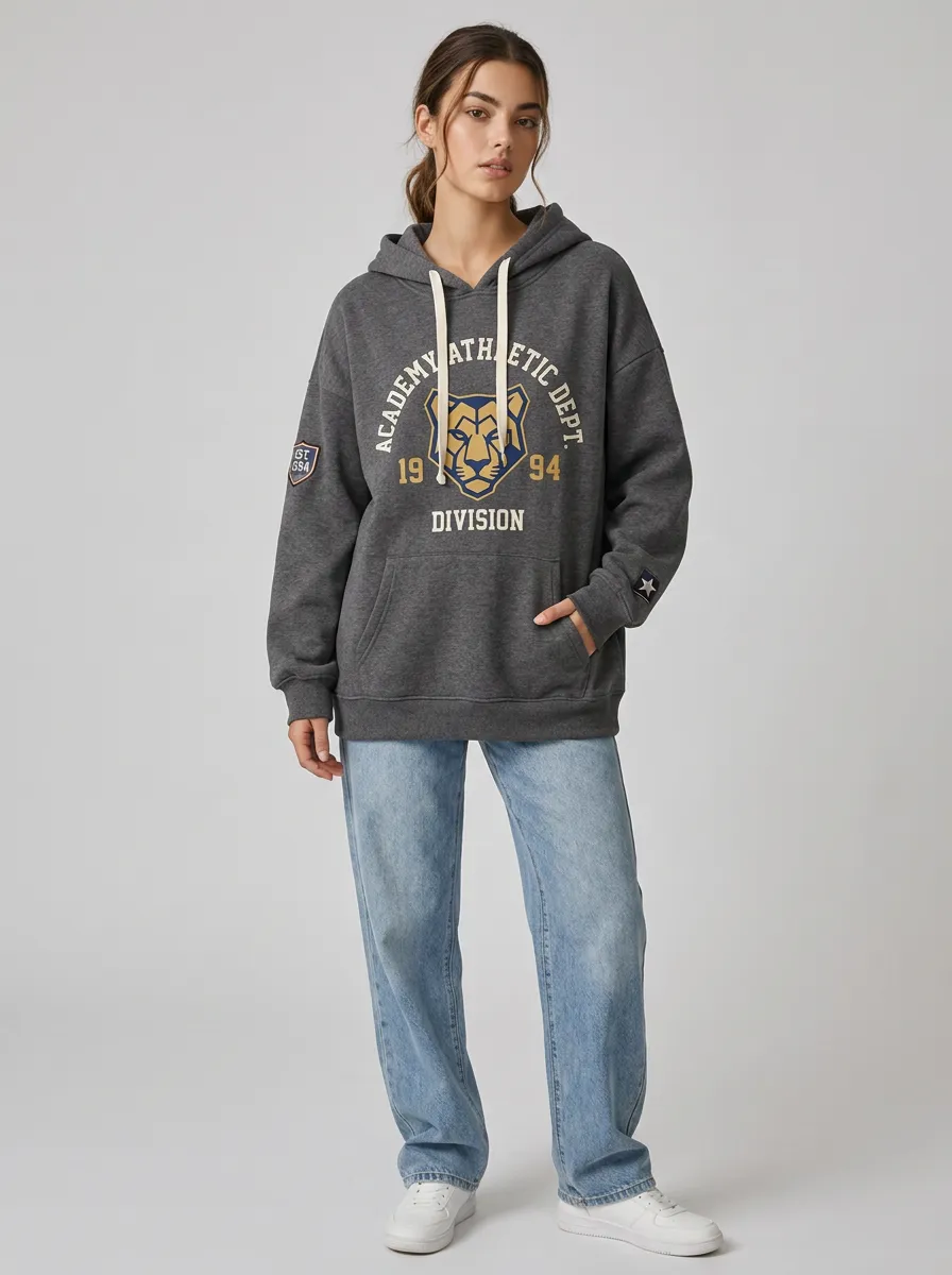 Women's Academy Athletic Tiger Graphic Printed Hoodie
